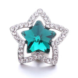 5Pcs/Lot Green Flower Crystal Snap Clasp 18mm Snap Clasp Jewelry