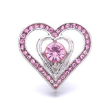 5pcs Pink Rhinestone Flower Metal Snap Buttons for Jewelry