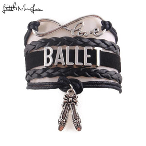 Infinity Love Ballet Bracelet with Dance Shoes Charm