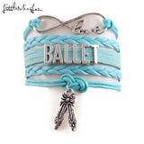 Infinity Love Ballet Bracelet with Dance Shoes Charm
