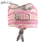 Infinity Love Ballet Bracelet with Dance Shoes Charm
