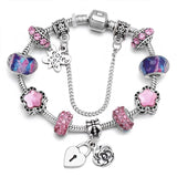Crystal Beads Charm Bracelets DIY Silver Bracelets Jewellery