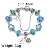 Crystal Beads Charm Bracelets DIY Silver Bracelets Jewellery