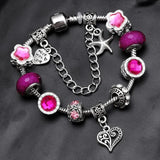 Crystal Beads Charm Bracelets DIY Silver Bracelets Jewellery