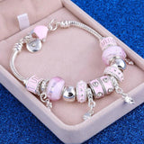 Crystal Beads Charm Bracelets DIY Silver Bracelets Jewellery