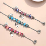 Crystal Beads Charm Bracelets DIY Silver Bracelets Jewellery