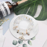 Boho Beaded Bracelet with Fishtail Pendant for Women