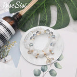 Boho Beaded Bracelet with Fishtail Pendant for Women