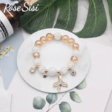 Boho Beaded Bracelet with Fishtail Pendant for Women