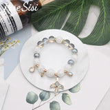 Boho Beaded Bracelet with Fishtail Pendant for Women