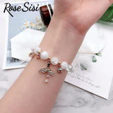 Boho Beaded Bracelet with Fishtail Pendant for Women