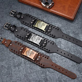 Alloy Wolf Head Leather Bracelet Braided Mens Jewelry