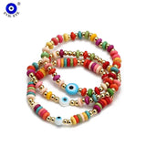 Stone Beads Evil Eye Bracelet Women's Jewelry