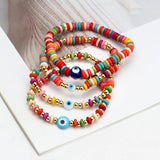 Stone Beads Evil Eye Bracelet Women's Jewelry
