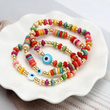 Stone Beads Evil Eye Bracelet Women's Jewelry