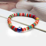 Stone Beads Evil Eye Bracelet Women's Jewelry
