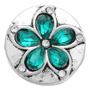 6pcs Green Snap Button Jewelry Rhinestone Metal Buttons Fit Snap Bracelet