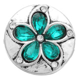 6pcs Green Snap Button Jewelry Rhinestone Metal Buttons Fit Snap Bracelet
