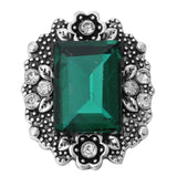 6pcs Green Snap Button Jewelry Rhinestone Metal Buttons Fit Snap Bracelet
