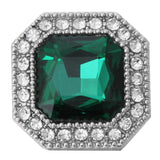 6pcs Green Snap Button Jewelry Rhinestone Metal Buttons Fit Snap Bracelet