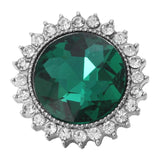 6pcs Green Snap Button Jewelry Rhinestone Metal Buttons Fit Snap Bracelet