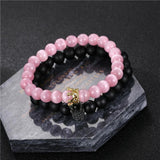 Micro Pave CZ Crown Charm Couple Bracelets Sets
