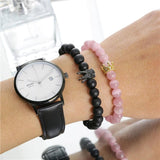 Micro Pave CZ Crown Charm Couple Bracelets Sets