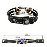 Evil Eye Snap Bracelet Multilayer Punk Leather Bangles