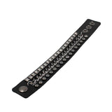 Gothic Punk Leather Bracelet Bangle Men Bracelets