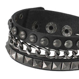 Gothic Punk Leather Bracelet Bangle Men Bracelets