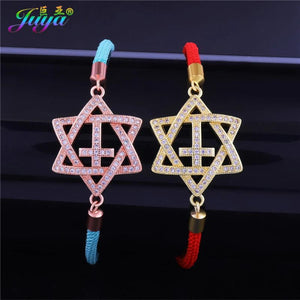 Jewish Star Of David Bracelet Micro Pave Zircon Charm