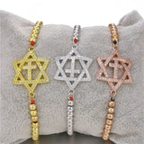 Jewish Star Of David Bracelet Micro Pave Zircon Charm