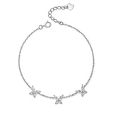 Silver Chain Crystal Butterfly Charm Bracelet Bangle Wedding Jewelry