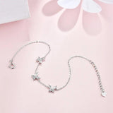Silver Chain Crystal Butterfly Charm Bracelet Bangle Wedding Jewelry
