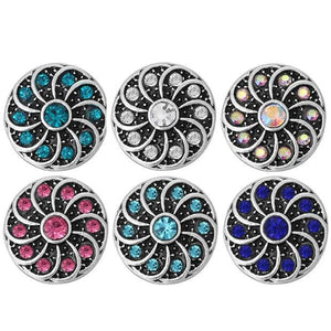 10pcs/lot 6 Colors Vintage Metal 12mm Flower Snap Buttons for Snap Bracelet