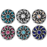 10pcs/lot 6 Colors Vintage Metal 12mm Flower Snap Buttons for Snap Bracelet
