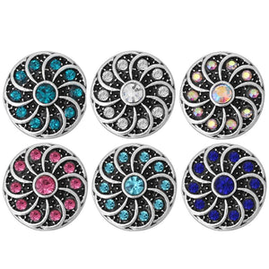 10pcs/lot 6 Colors Vintage Metal 12mm Flower Snap Buttons for Snap Bracelet