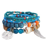 Colorful Bohemian Multi-Layer Elastic Bead Bracelet for Women