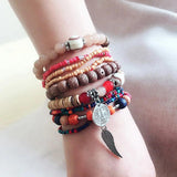 Colorful Bohemian Multi-Layer Elastic Bead Bracelet for Women