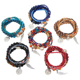 Colorful Bohemian Multi-Layer Elastic Bead Bracelet for Women