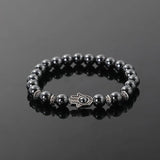Vintage Hematite Cross Beaded Bracelet