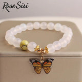 Butterfly Pendant Beads Bracelet for Women