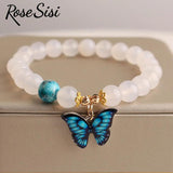 Butterfly Pendant Beads Bracelet for Women