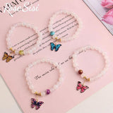 Butterfly Pendant Beads Bracelet for Women