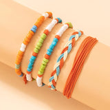 Colorful Beaded Bracelets for Women Girls Rope Flowers Adjustable Bangle