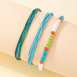 Colorful Beaded Bracelets for Women Girls Rope Flowers Adjustable Bangle