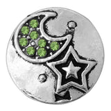 10pcs Moon Star Rhinestone Snap Button for 12mm Snap Bracelets DIY