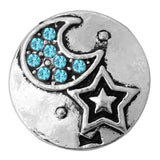 10pcs Moon Star Rhinestone Snap Button for 12mm Snap Bracelets DIY