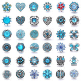5pcs Snap Jewelry 18mm Light Rhinestone Flower Buttons Women Bracelets Bangles