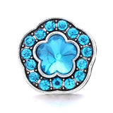 5pcs Snap Jewelry 18mm Light Rhinestone Flower Buttons Women Bracelets Bangles